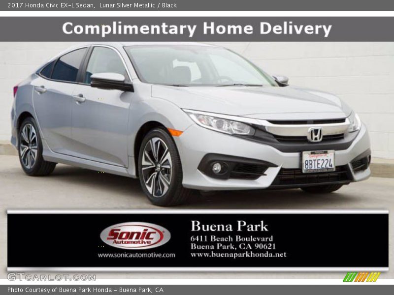 Lunar Silver Metallic / Black 2017 Honda Civic EX-L Sedan