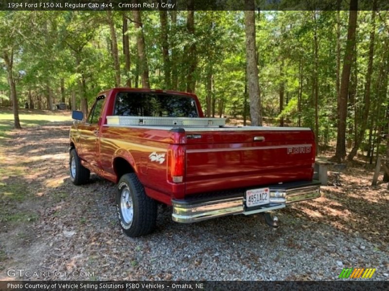 Crimson Red / Grey 1994 Ford F150 XL Regular Cab 4x4