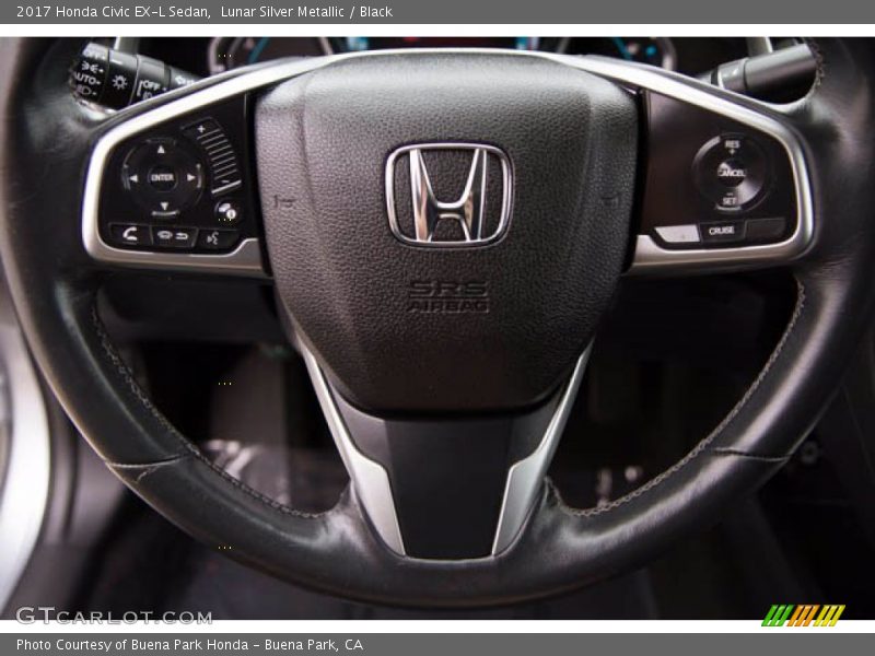 Lunar Silver Metallic / Black 2017 Honda Civic EX-L Sedan