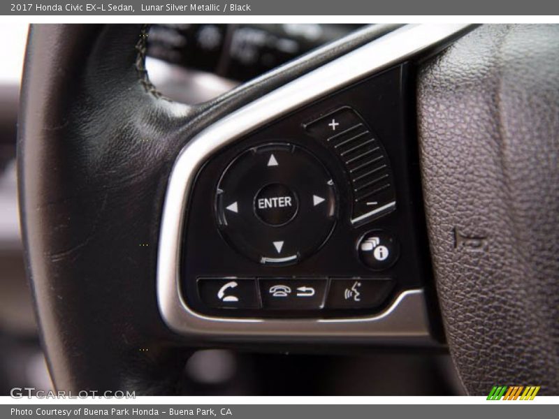 Lunar Silver Metallic / Black 2017 Honda Civic EX-L Sedan