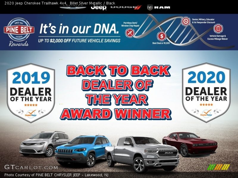 Billet Silver Metallic / Black 2020 Jeep Cherokee Trailhawk 4x4