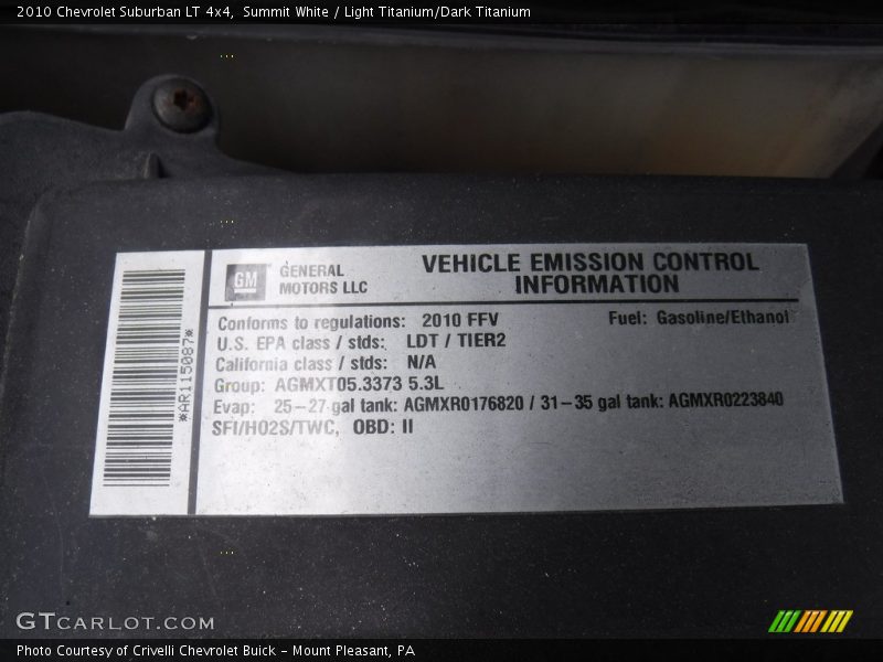 Summit White / Light Titanium/Dark Titanium 2010 Chevrolet Suburban LT 4x4
