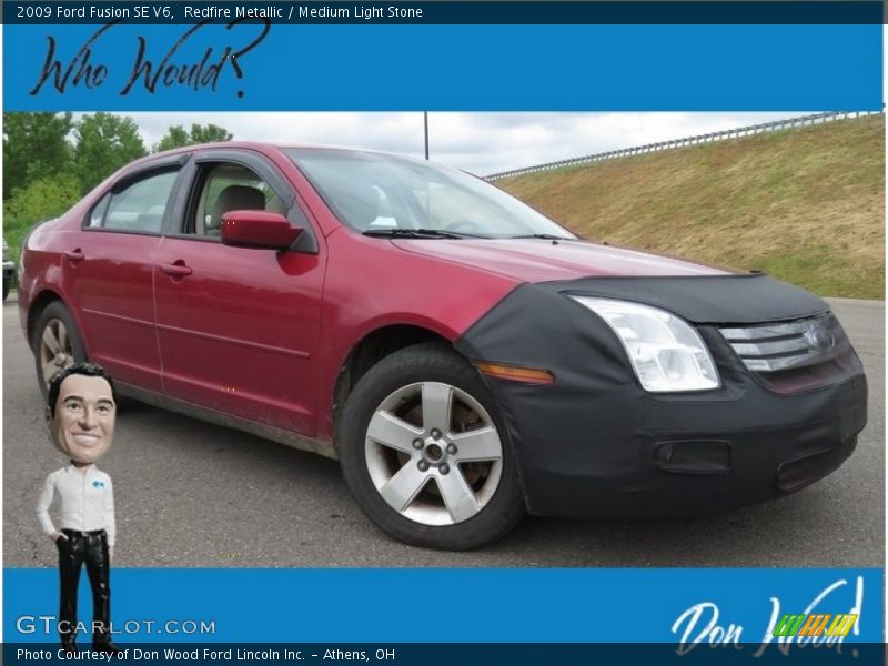 Redfire Metallic / Medium Light Stone 2009 Ford Fusion SE V6