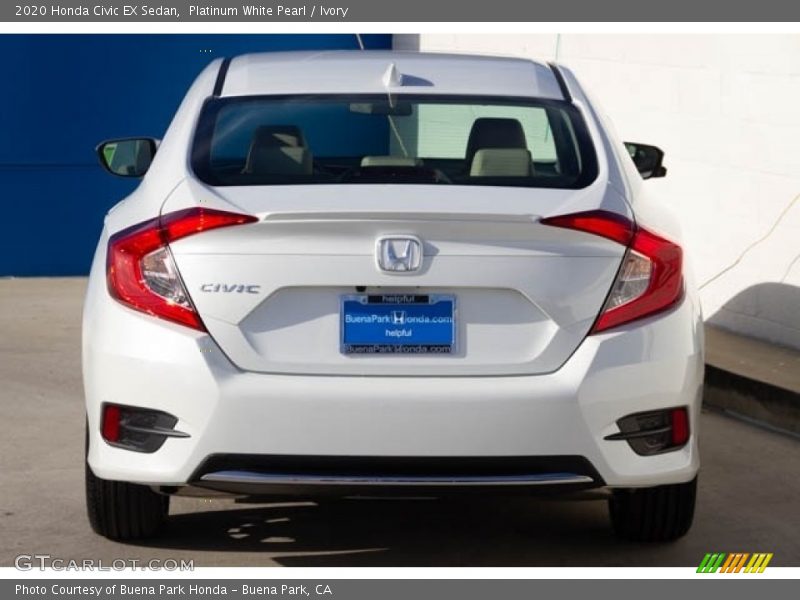 Platinum White Pearl / Ivory 2020 Honda Civic EX Sedan