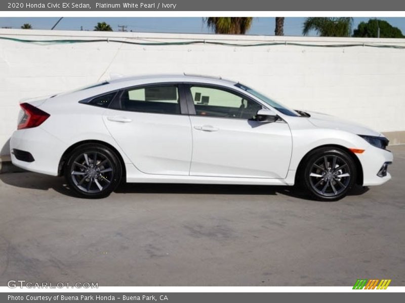 Platinum White Pearl / Ivory 2020 Honda Civic EX Sedan