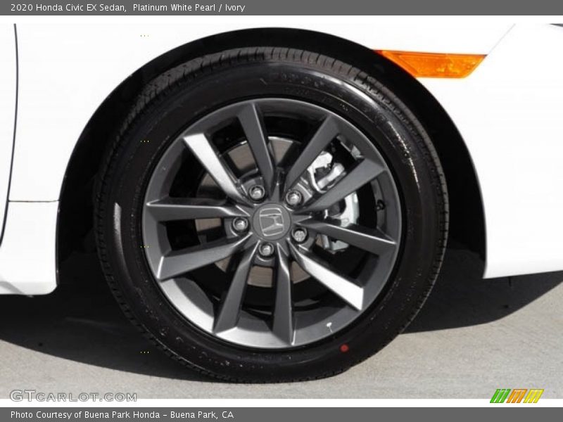 Platinum White Pearl / Ivory 2020 Honda Civic EX Sedan