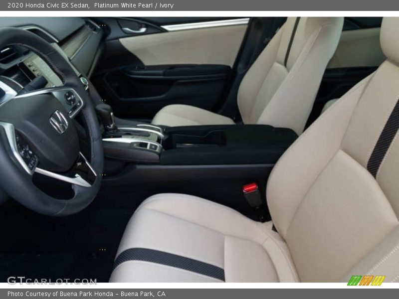 Platinum White Pearl / Ivory 2020 Honda Civic EX Sedan