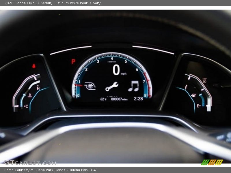 Platinum White Pearl / Ivory 2020 Honda Civic EX Sedan