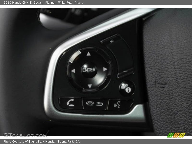 Platinum White Pearl / Ivory 2020 Honda Civic EX Sedan