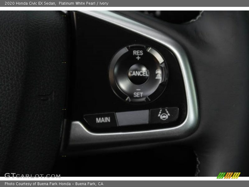 Platinum White Pearl / Ivory 2020 Honda Civic EX Sedan