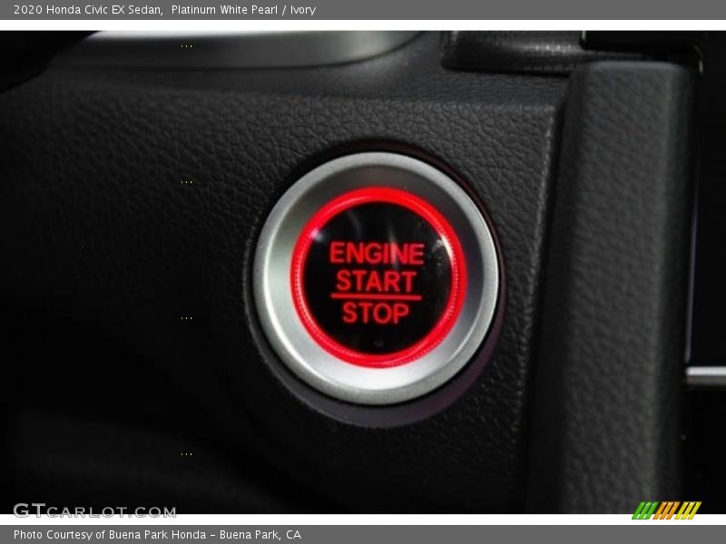 Platinum White Pearl / Ivory 2020 Honda Civic EX Sedan