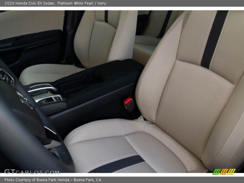Platinum White Pearl / Ivory 2020 Honda Civic EX Sedan