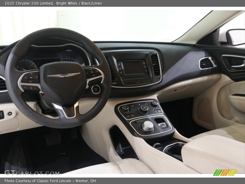 Bright White / Black/Linen 2015 Chrysler 200 Limited