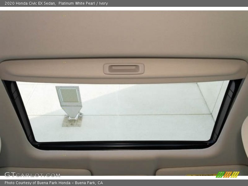 Platinum White Pearl / Ivory 2020 Honda Civic EX Sedan