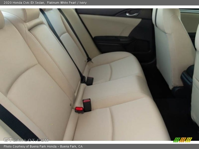 Platinum White Pearl / Ivory 2020 Honda Civic EX Sedan