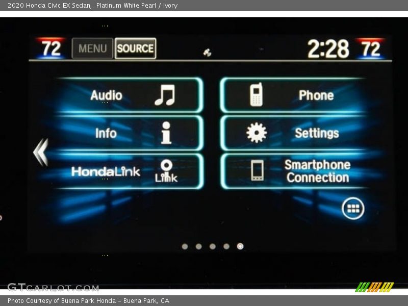 Platinum White Pearl / Ivory 2020 Honda Civic EX Sedan