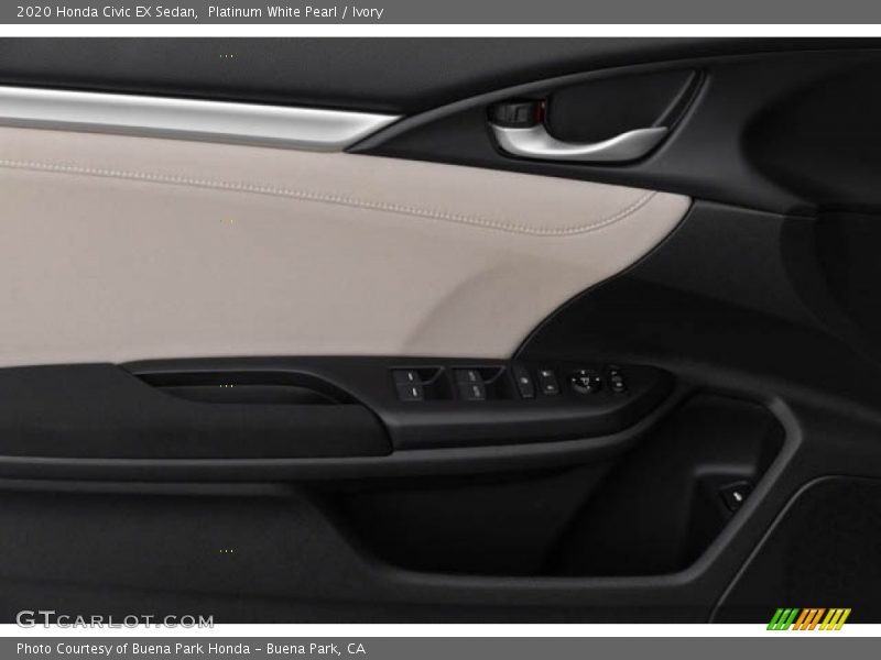 Platinum White Pearl / Ivory 2020 Honda Civic EX Sedan