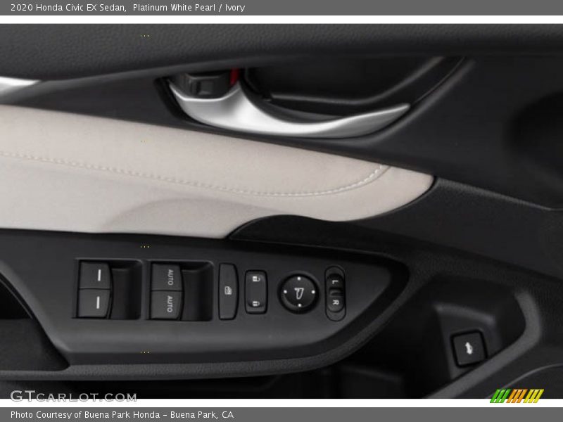 Platinum White Pearl / Ivory 2020 Honda Civic EX Sedan