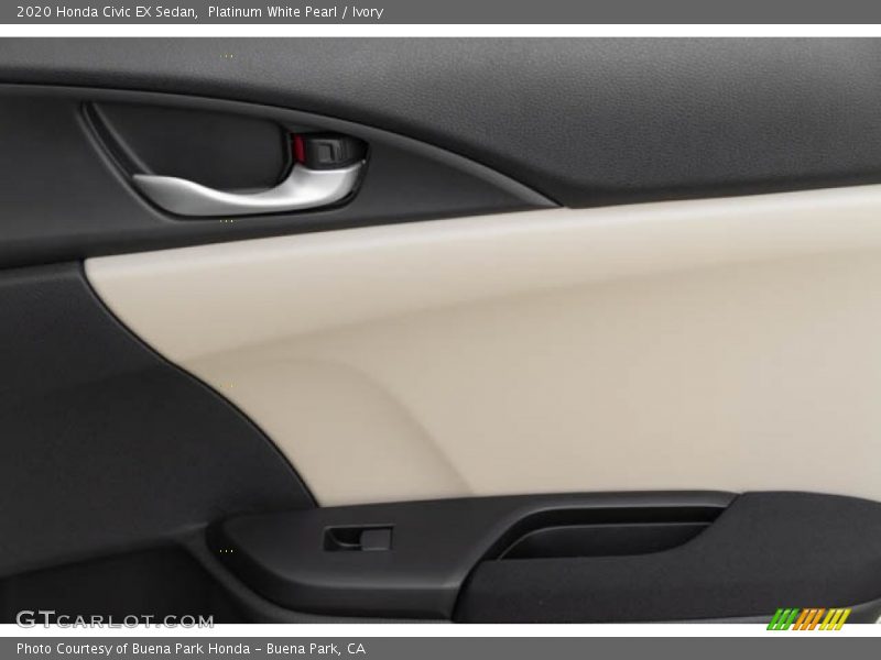 Platinum White Pearl / Ivory 2020 Honda Civic EX Sedan