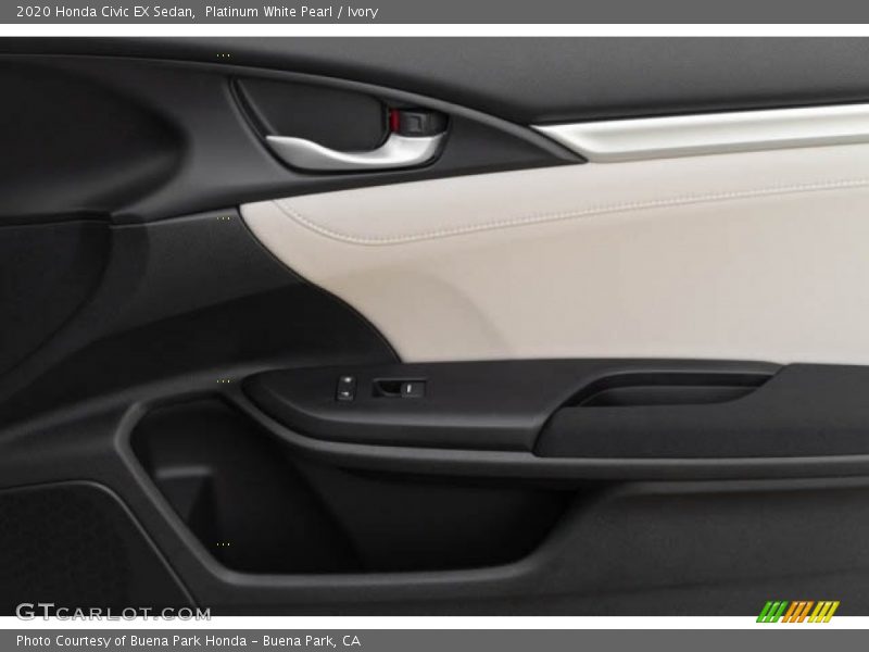 Platinum White Pearl / Ivory 2020 Honda Civic EX Sedan