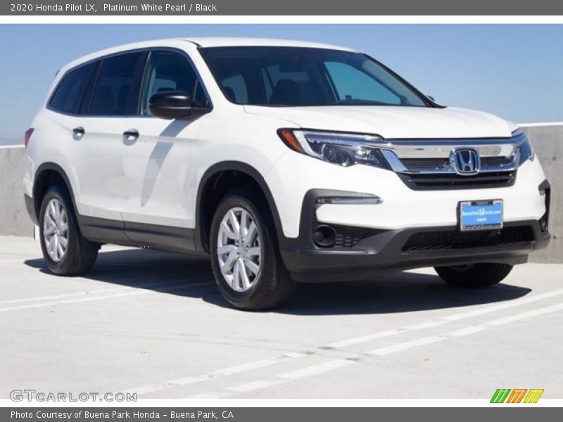 Platinum White Pearl / Black 2020 Honda Pilot LX