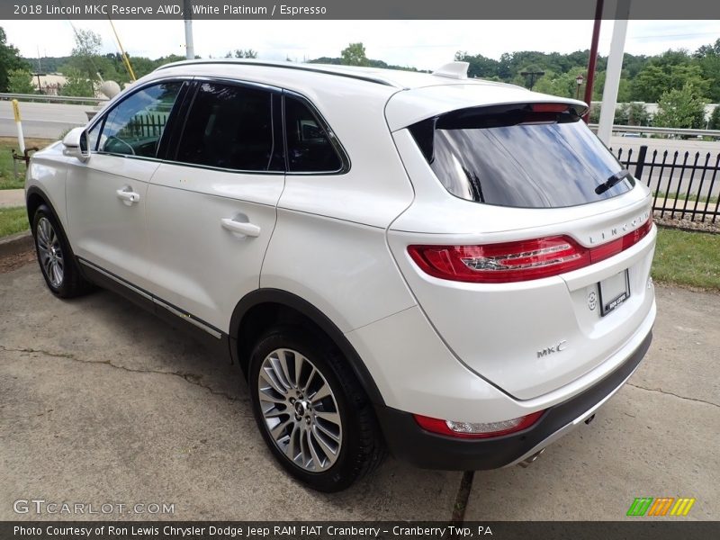 White Platinum / Espresso 2018 Lincoln MKC Reserve AWD
