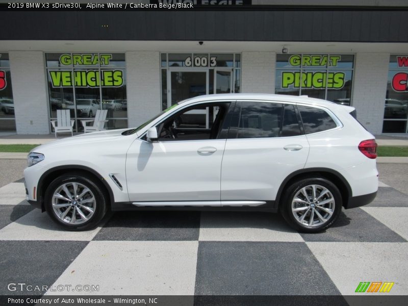 Alpine White / Canberra Beige/Black 2019 BMW X3 sDrive30i