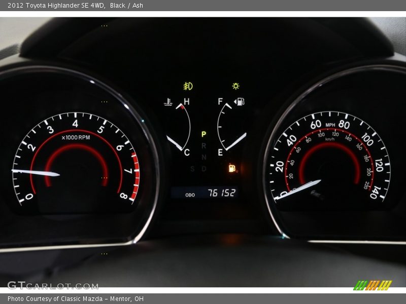 Black / Ash 2012 Toyota Highlander SE 4WD