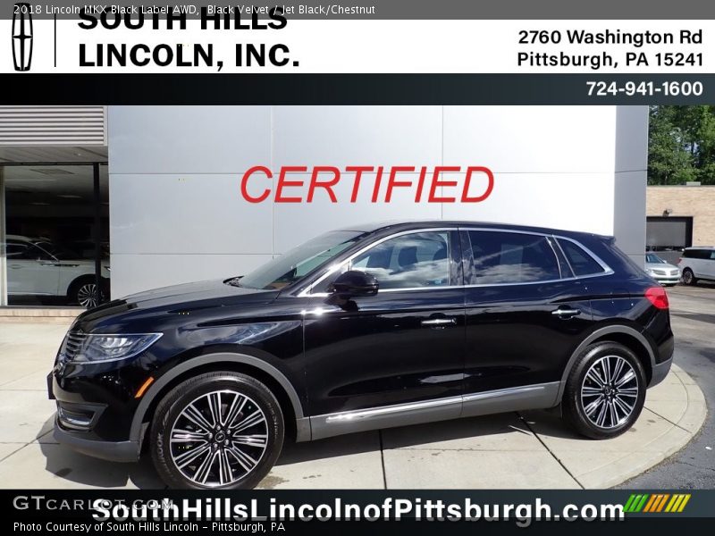 Black Velvet / Jet Black/Chestnut 2018 Lincoln MKX Black Label AWD