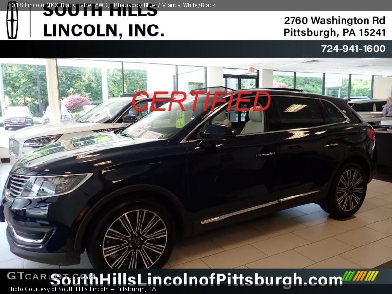 Rhapsody Blue / Vianca White/Black 2018 Lincoln MKX Black Label AWD