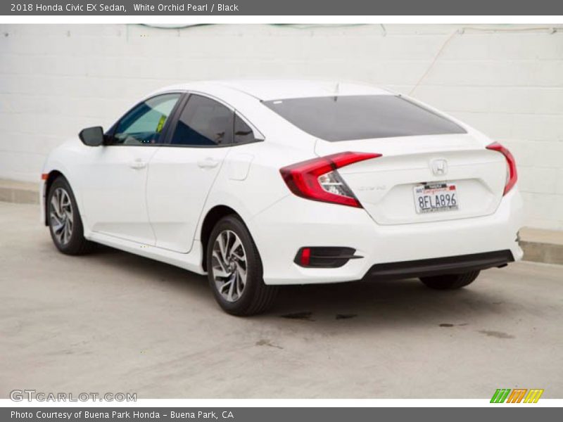 White Orchid Pearl / Black 2018 Honda Civic EX Sedan