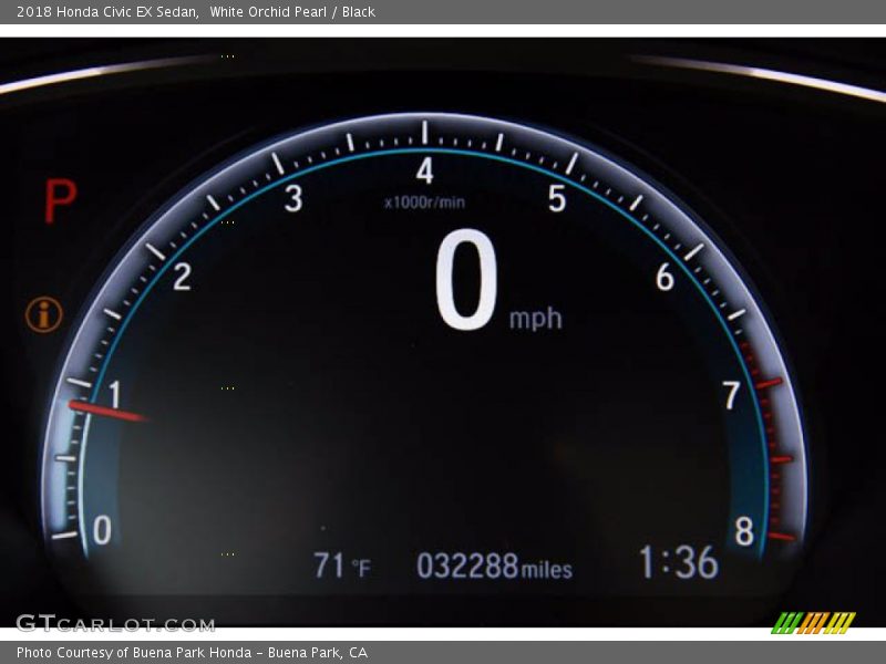 White Orchid Pearl / Black 2018 Honda Civic EX Sedan