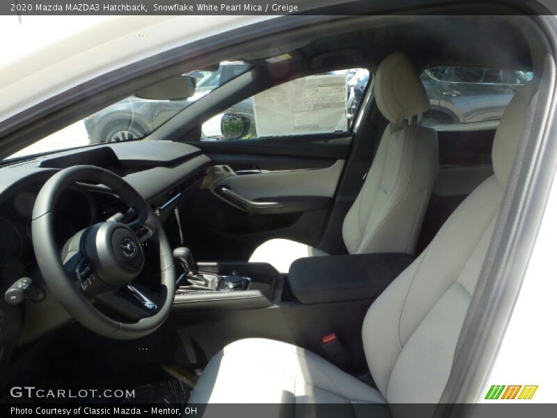 Snowflake White Pearl Mica / Greige 2020 Mazda MAZDA3 Hatchback