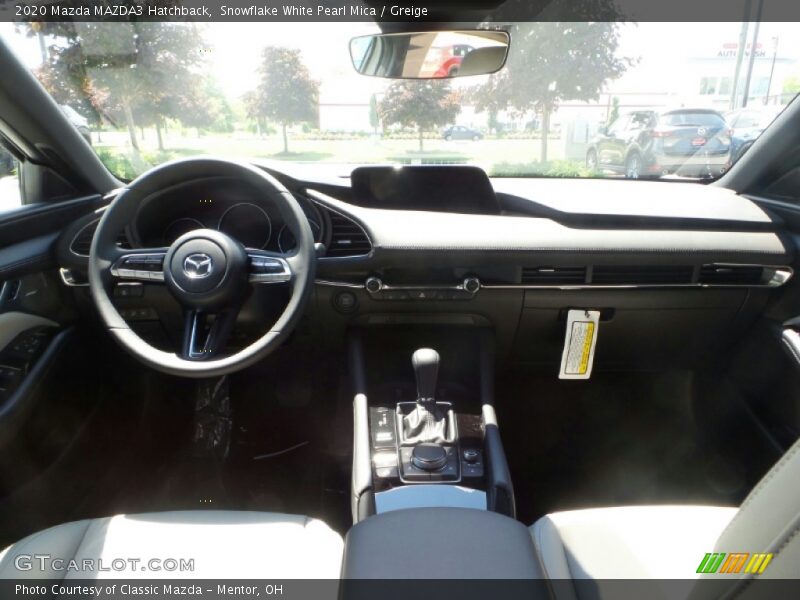 Snowflake White Pearl Mica / Greige 2020 Mazda MAZDA3 Hatchback