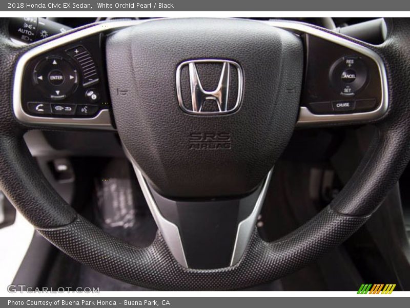 White Orchid Pearl / Black 2018 Honda Civic EX Sedan
