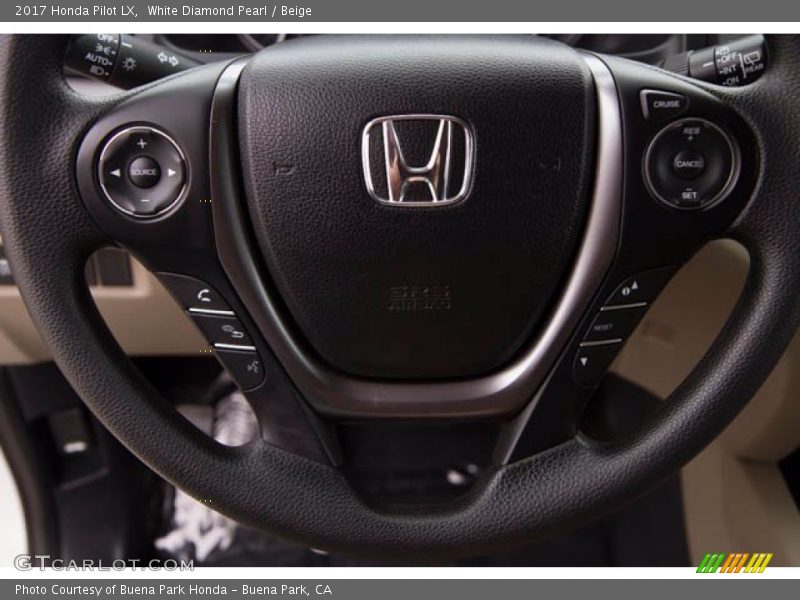 White Diamond Pearl / Beige 2017 Honda Pilot LX