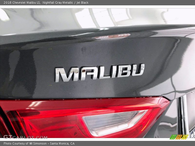Nightfall Gray Metallic / Jet Black 2018 Chevrolet Malibu LS