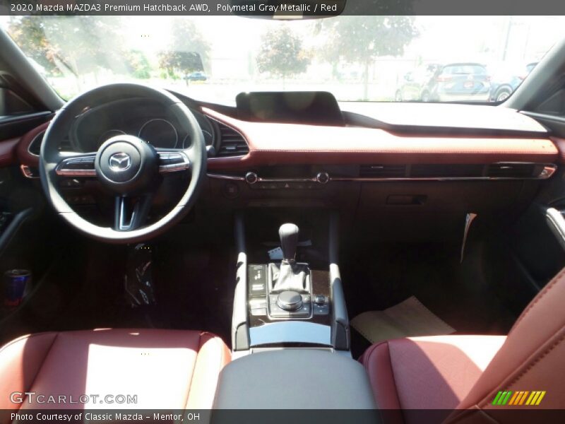 Polymetal Gray Metallic / Red 2020 Mazda MAZDA3 Premium Hatchback AWD