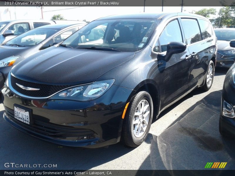 Brilliant Black Crystal Pearl / Black/Alloy 2017 Chrysler Pacifica LX