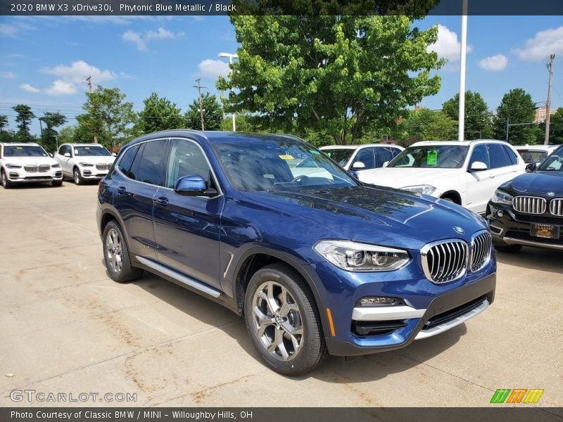 Phytonic Blue Metallic / Black 2020 BMW X3 xDrive30i