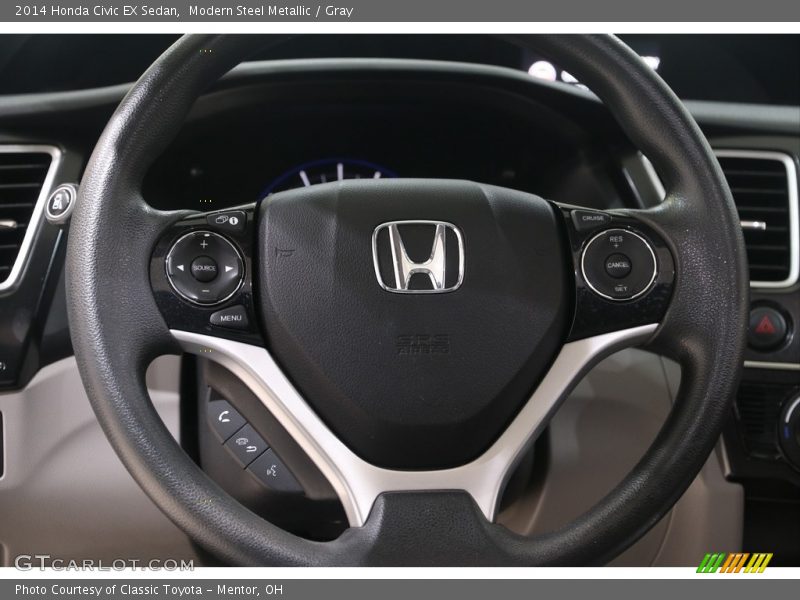 Modern Steel Metallic / Gray 2014 Honda Civic EX Sedan