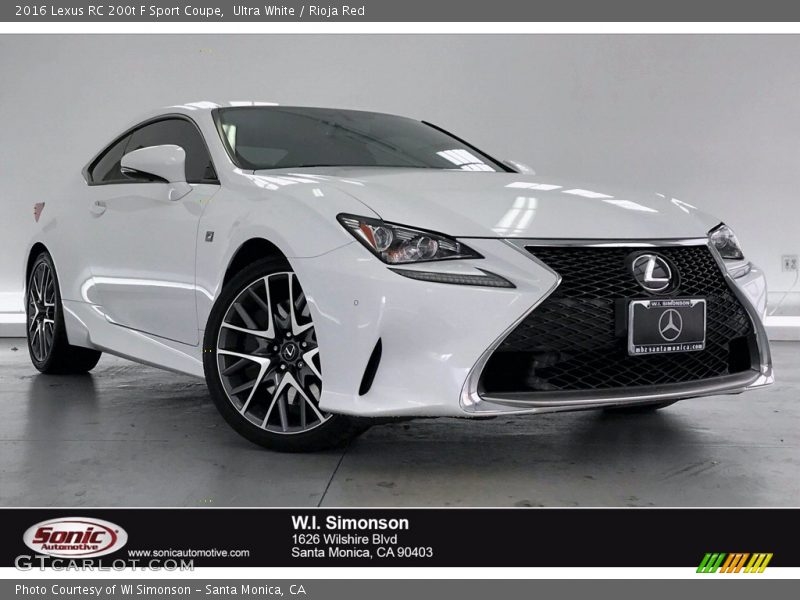 Ultra White / Rioja Red 2016 Lexus RC 200t F Sport Coupe