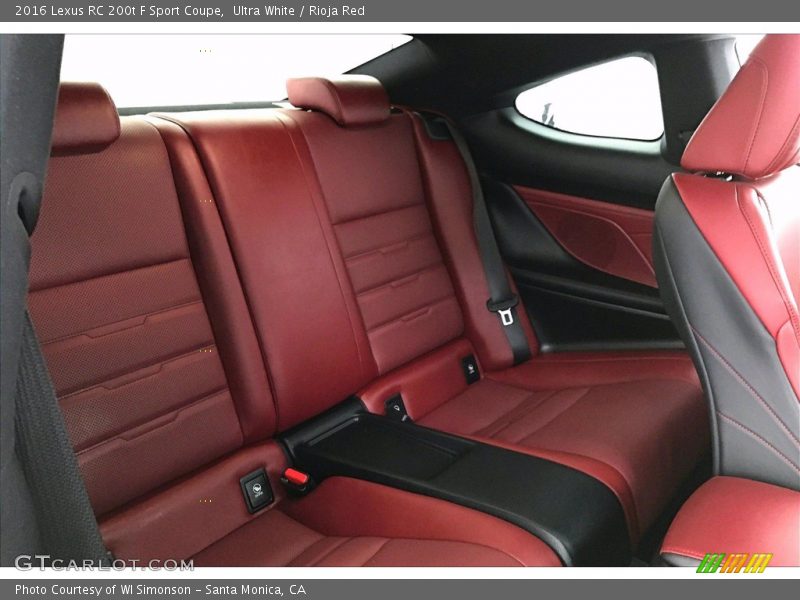 Rear Seat of 2016 RC 200t F Sport Coupe