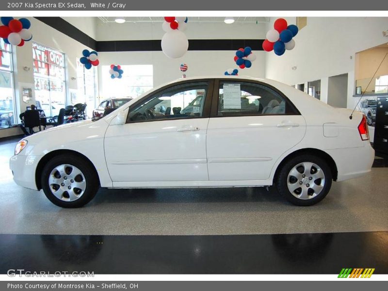 White / Gray 2007 Kia Spectra EX Sedan