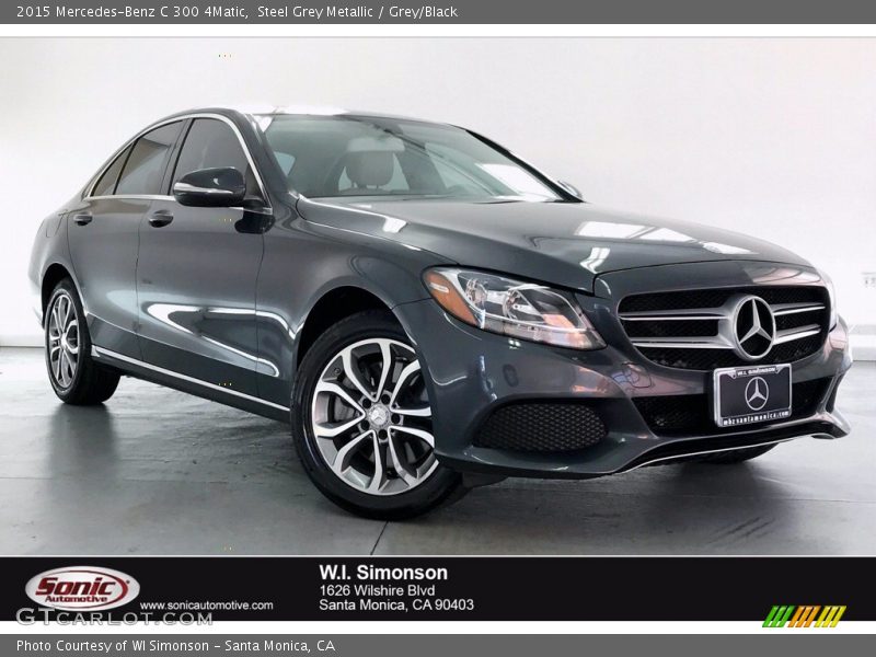 Steel Grey Metallic / Grey/Black 2015 Mercedes-Benz C 300 4Matic