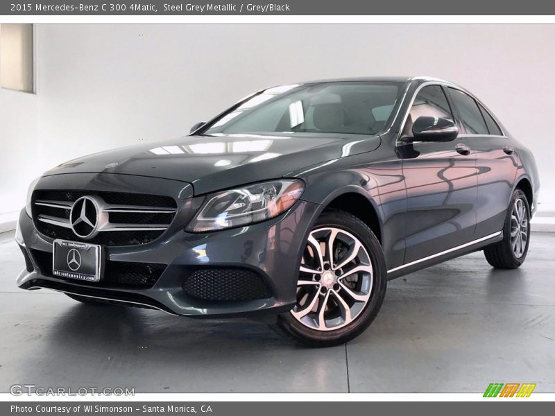 Steel Grey Metallic / Grey/Black 2015 Mercedes-Benz C 300 4Matic