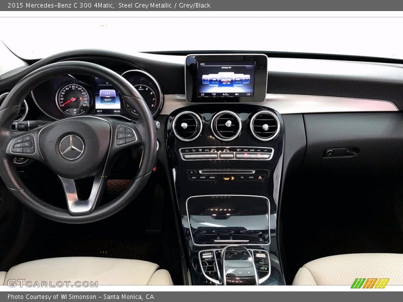 Steel Grey Metallic / Grey/Black 2015 Mercedes-Benz C 300 4Matic