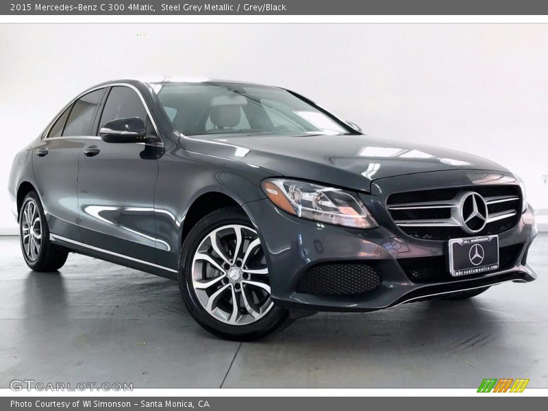 Steel Grey Metallic / Grey/Black 2015 Mercedes-Benz C 300 4Matic