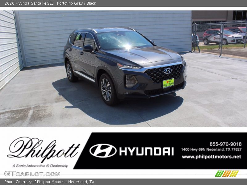 Portofino Gray / Black 2020 Hyundai Santa Fe SEL