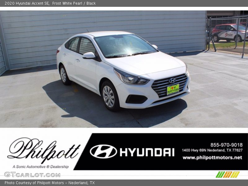 Frost White Pearl / Black 2020 Hyundai Accent SE
